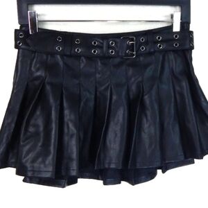 Current Mood Faux Leather Micro Mini Skirt